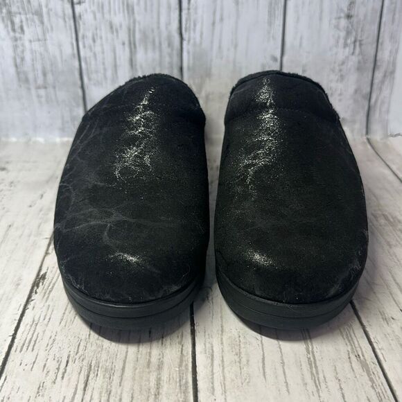 Mephisto Metallic Black Satty Nubuck Clog Mules size 38 Slip on 7.5 US - Picture 2 of 10